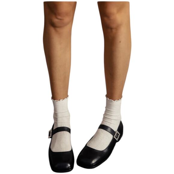 Free People Rumor Diamante Mary Jane Flats Women's 6 Loafers Black Crystal NEW - Picture 3 of 14